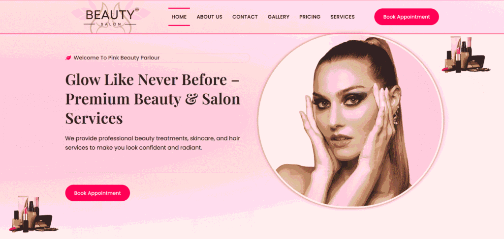 Beauty parlor website ss